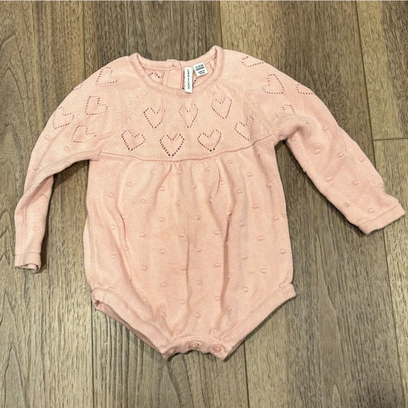 Janie and Jack Heart Sweater Romper - Picture 2 of 5